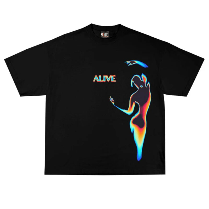 Men Tshirt Oversize Hip Hop Streetwear Graphic Short Sleeve Cotton Loose Y2K Tops Tees Black Korean Fashion Aesthetic Clothing